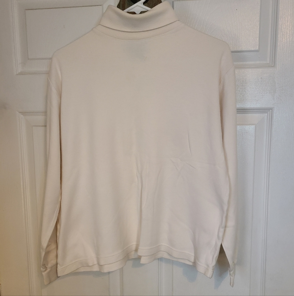 (1303) PB Basics Woman's Long Sleeve Turtleneck, Size: Small Color: White